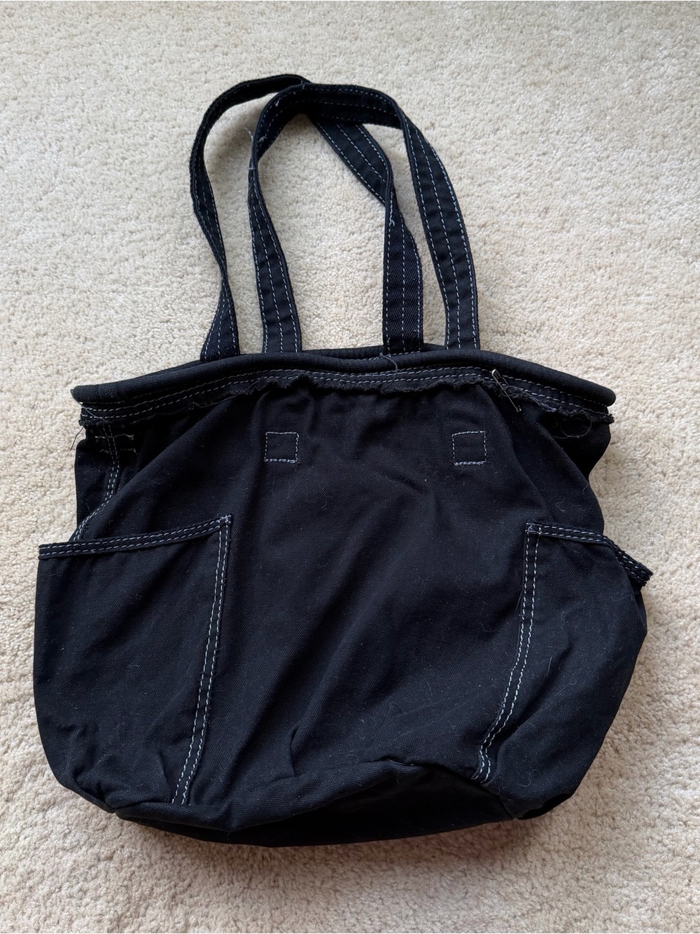 Thirty-One Retro Metro Black Canvas Tote Bag - GUC